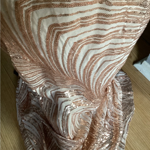 MISS ORD Rose and Cream Sequin Patterned Dress L - Picture 7 of 16